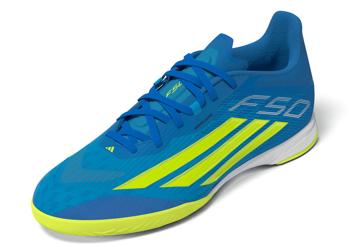 adidas F50 League IN Indoor Men's Soccer Shoes - Blue/Yellow/Aqua