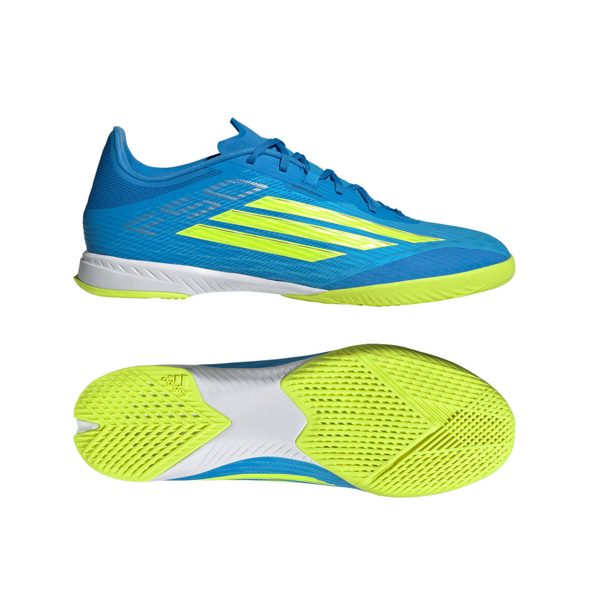 adidas F50 League IN Indoor Men's Soccer Shoes - Blue/Yellow/Aqua