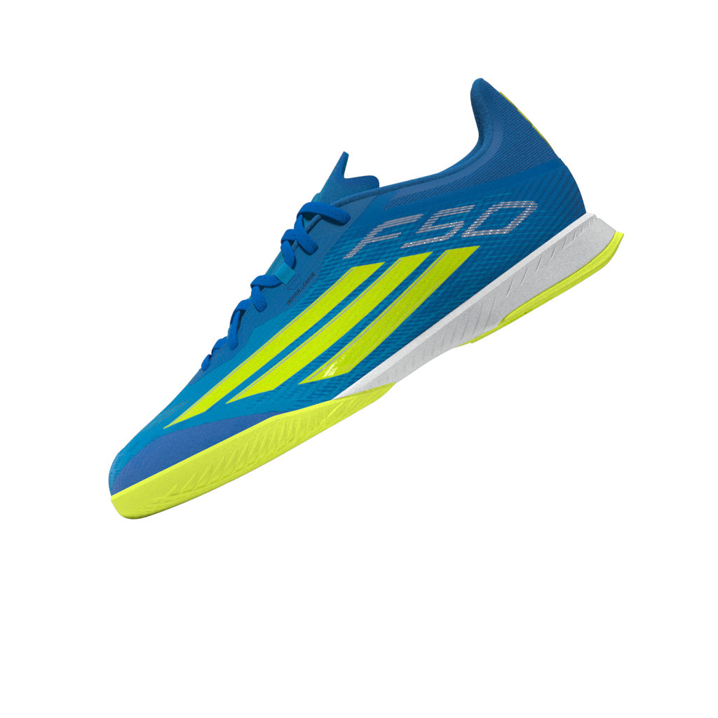 adidas F50 League IN Indoor Men's Soccer Shoes - Blue/Yellow/Aqua