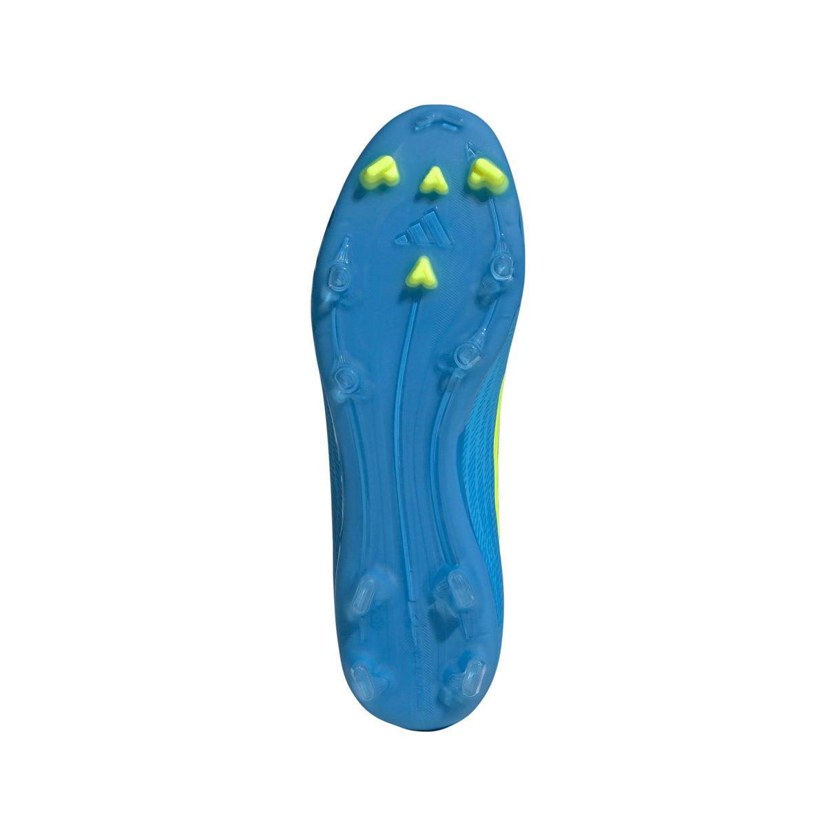 Tacos de fútbol adidas F50 League sin cordones FG/MG para terreno firme/múltiple para hombre - Azul/Amarillo/Aqua
