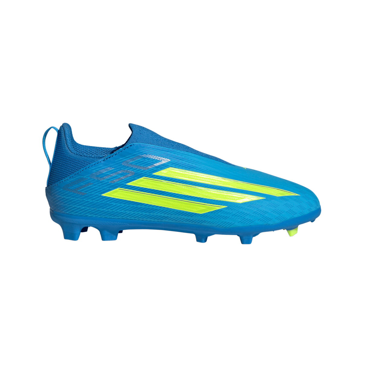 adidas F50 League Laceless FG/MG Firm Ground/Multi Ground Youth Soccer Cleats - Blue/Yellow/Aqua