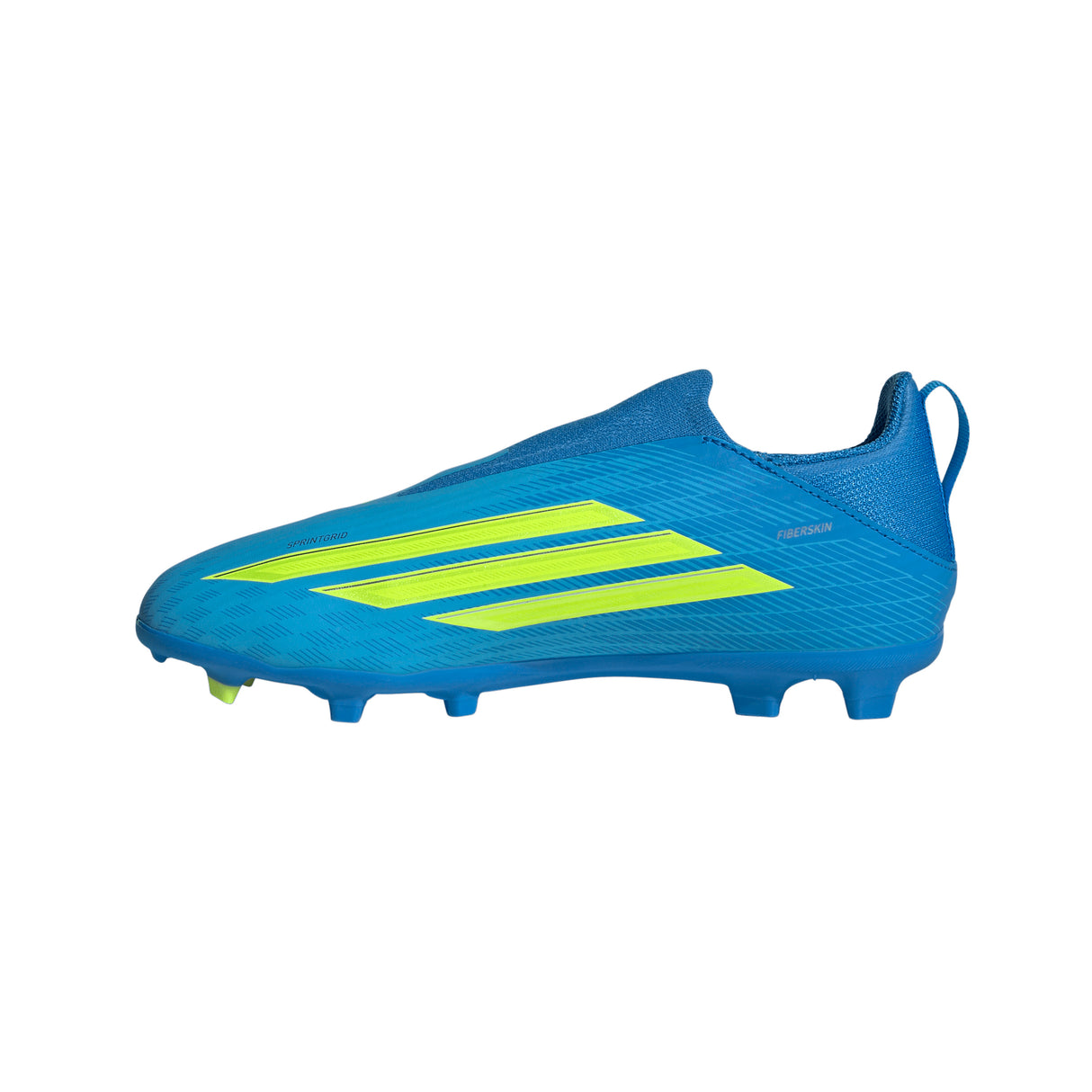 adidas F50 League Laceless FG/MG Firm Ground/Multi Ground Youth Soccer Cleats - Blue/Yellow/Aqua