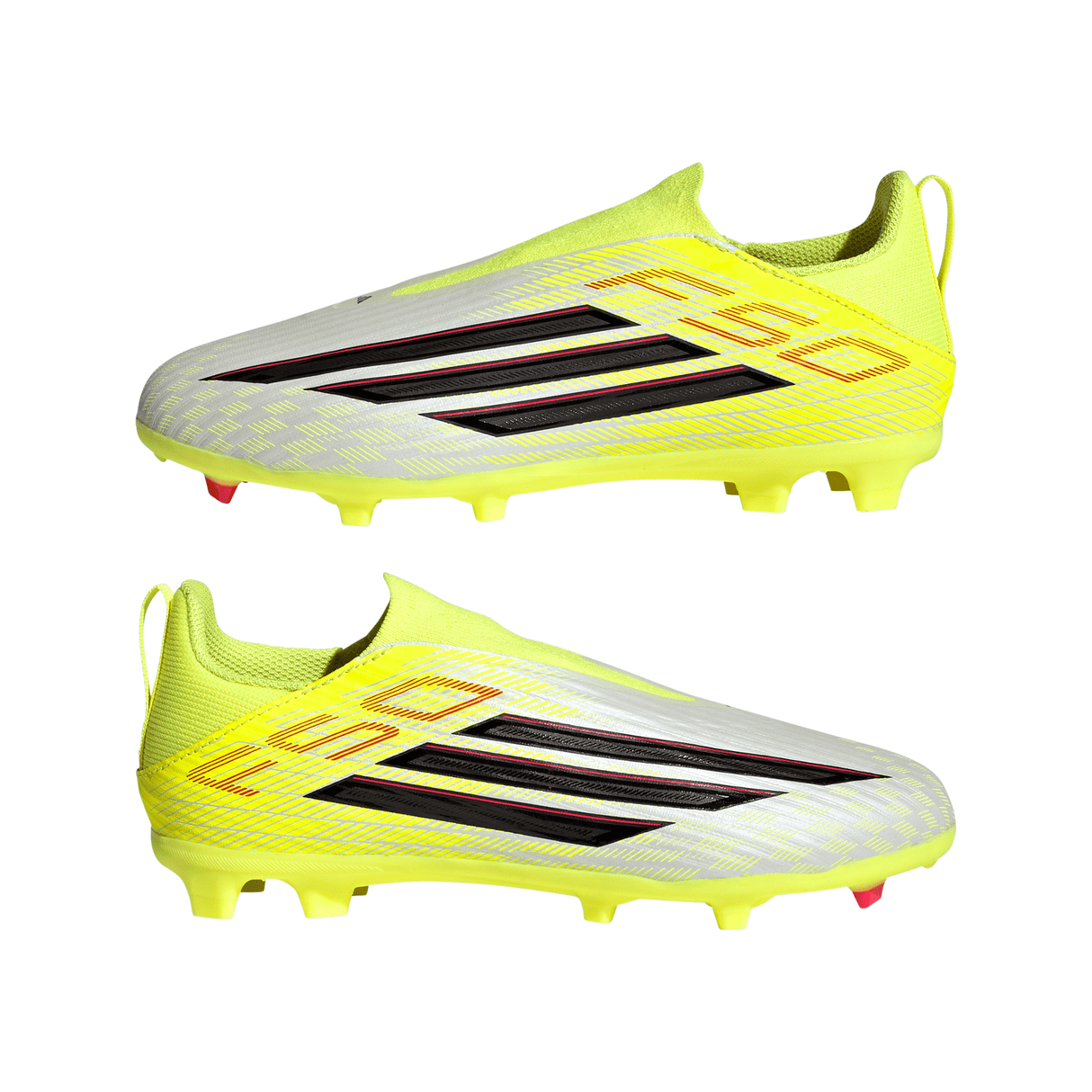 adidas F50 League Laceless FG/MG Firm Ground/Multi Ground Youth Soccer Cleats - Yellow/Black/Red