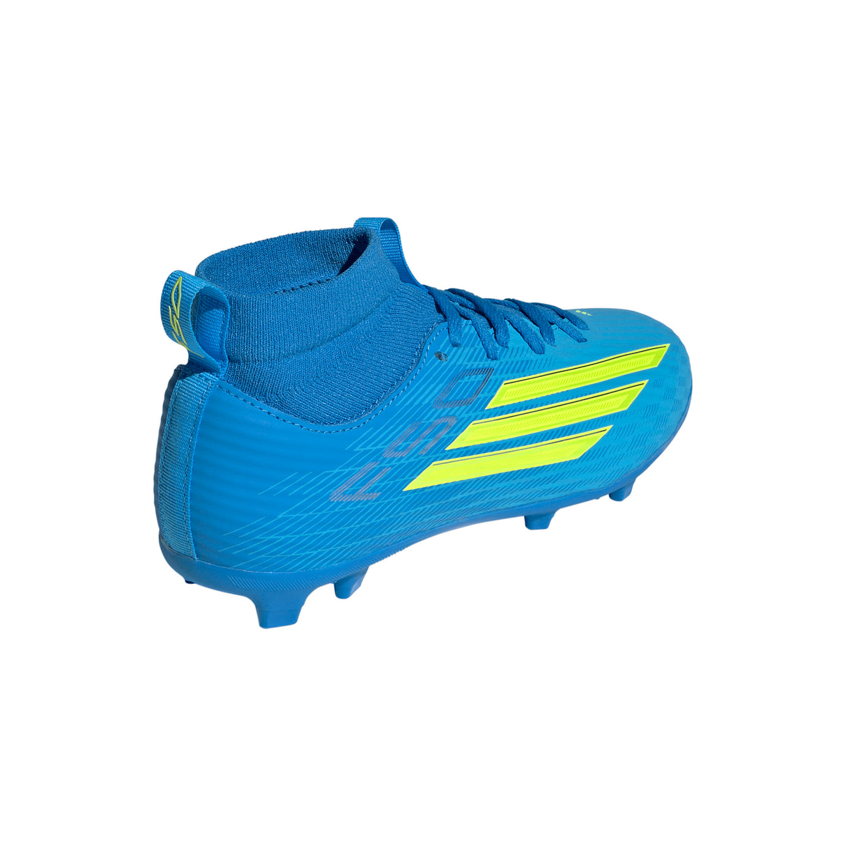 adidas F50 League Mid Cut FG/MG Firm Ground/Multi Ground Youth Soccer Cleats - Blue/Yellow/Aqua