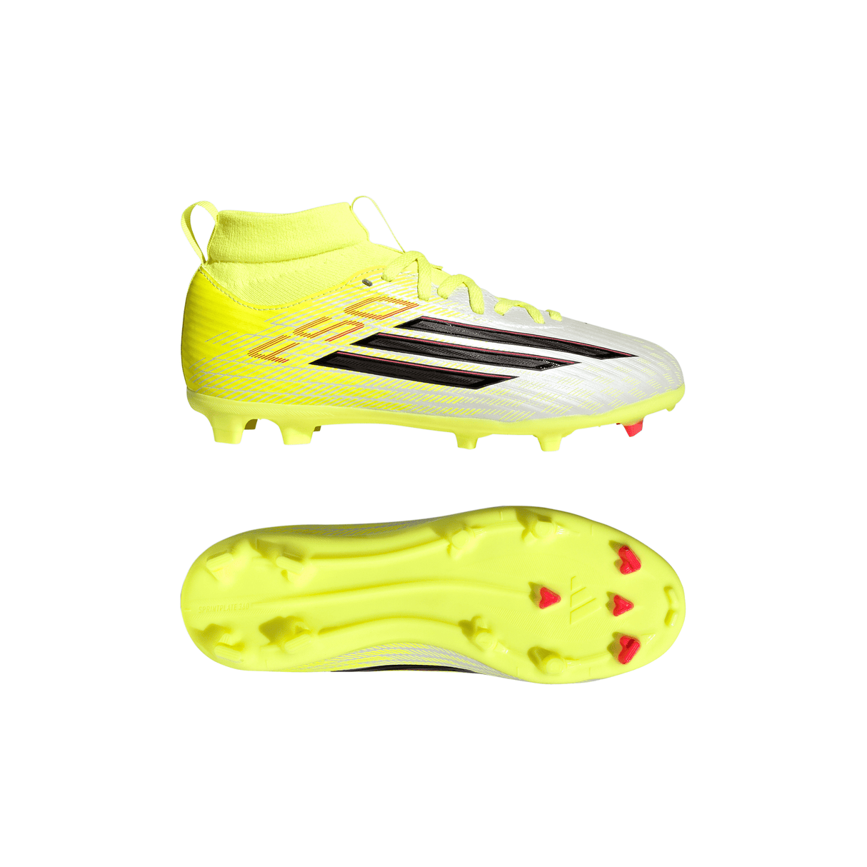adidas F50 League Mid Cut FG/MG Firm Ground/Multi Ground Youth Soccer Cleats - Yellow/Black