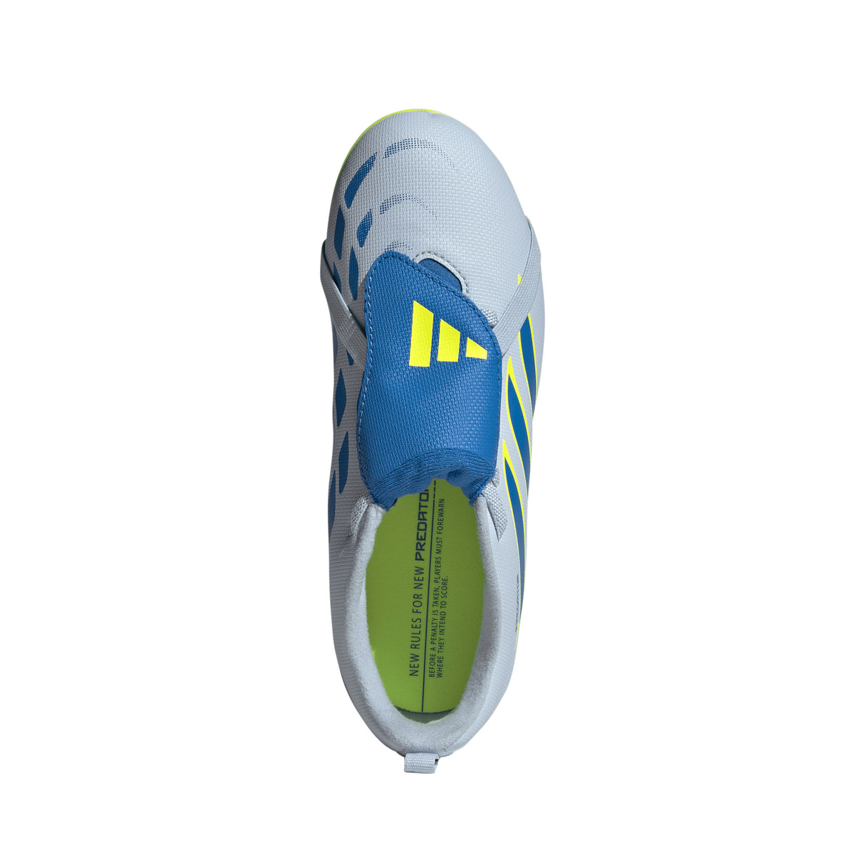 adidas Predator Club Fold-Over Tongue Elastic Laces FG/MG Firm Ground/Multi Ground Youth Soccer Cleats - Sky/Blue/Yellow