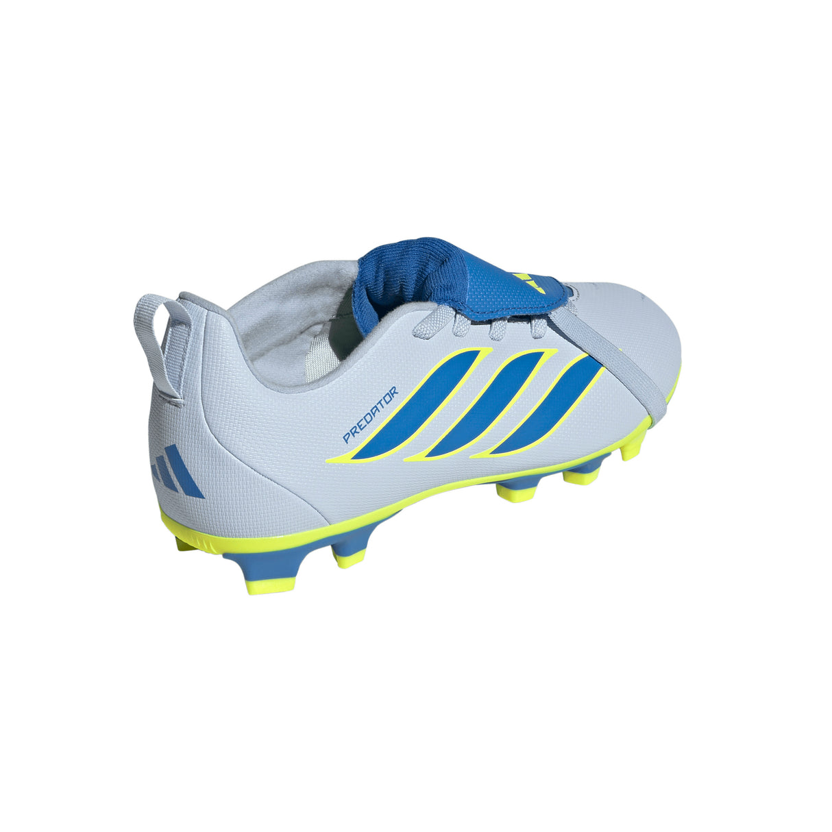 adidas Predator Club Fold-Over Tongue Elastic Laces FG/MG Firm Ground/Multi Ground Youth Soccer Cleats - Sky/Blue/Yellow