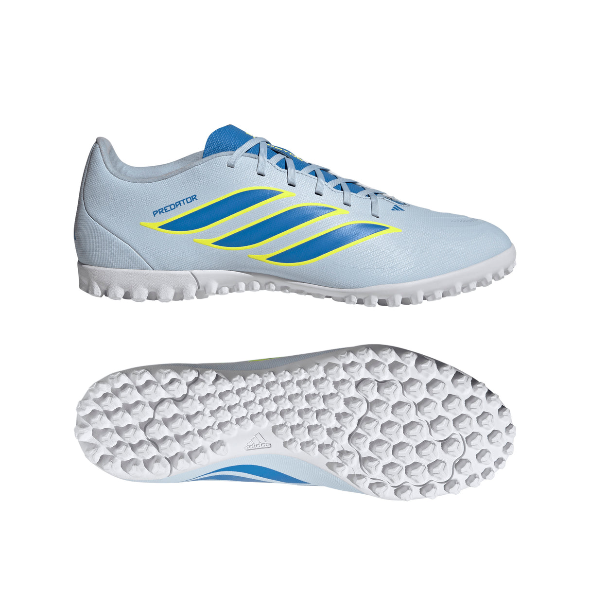 Tacos de fútbol para hombre adidas Predator Club TF Turf - Celeste/Azul/Amarillo