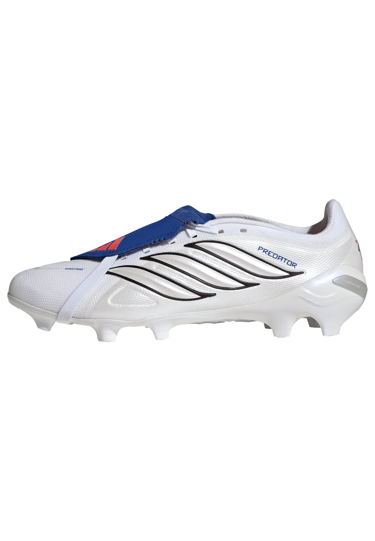 adidas Predator League Fold-Over Tongue FG Firm Ground Men's Soccer Cleats - White/Zero Metallic/Blue