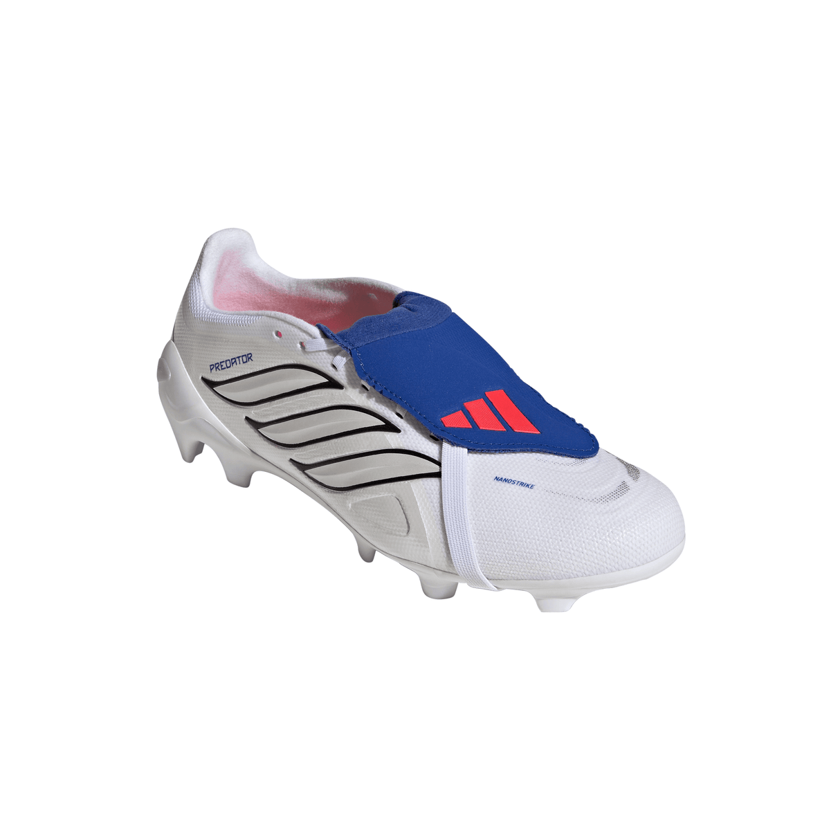 adidas Predator League Fold-Over Tongue FG Firm Ground Men's Soccer Cleats - White/Zero Metallic/Blue
