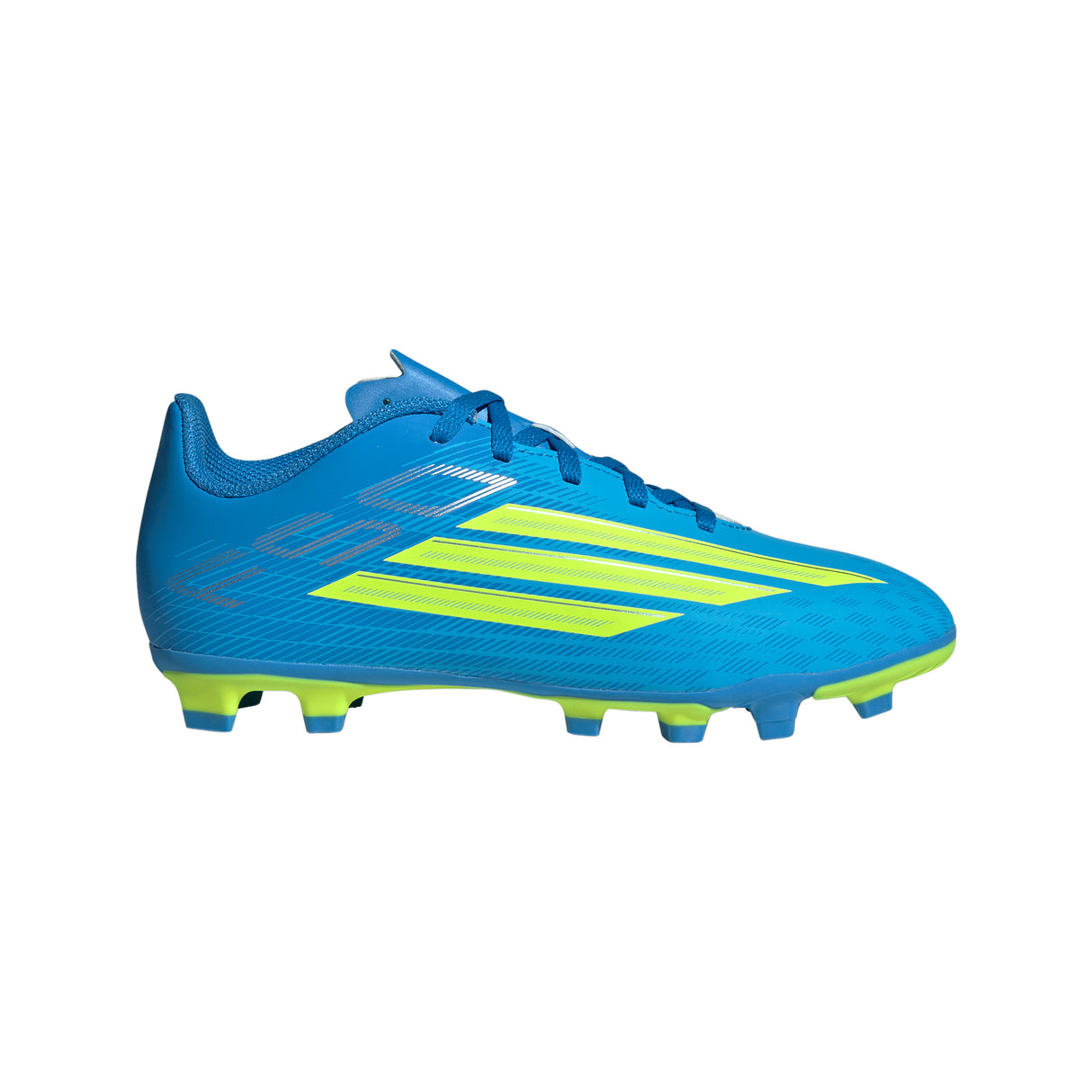 adidas F50 Club FG/MG Firm Ground/Multi Ground Youth Soccer Cleats - Blue/Yellow/Aqua