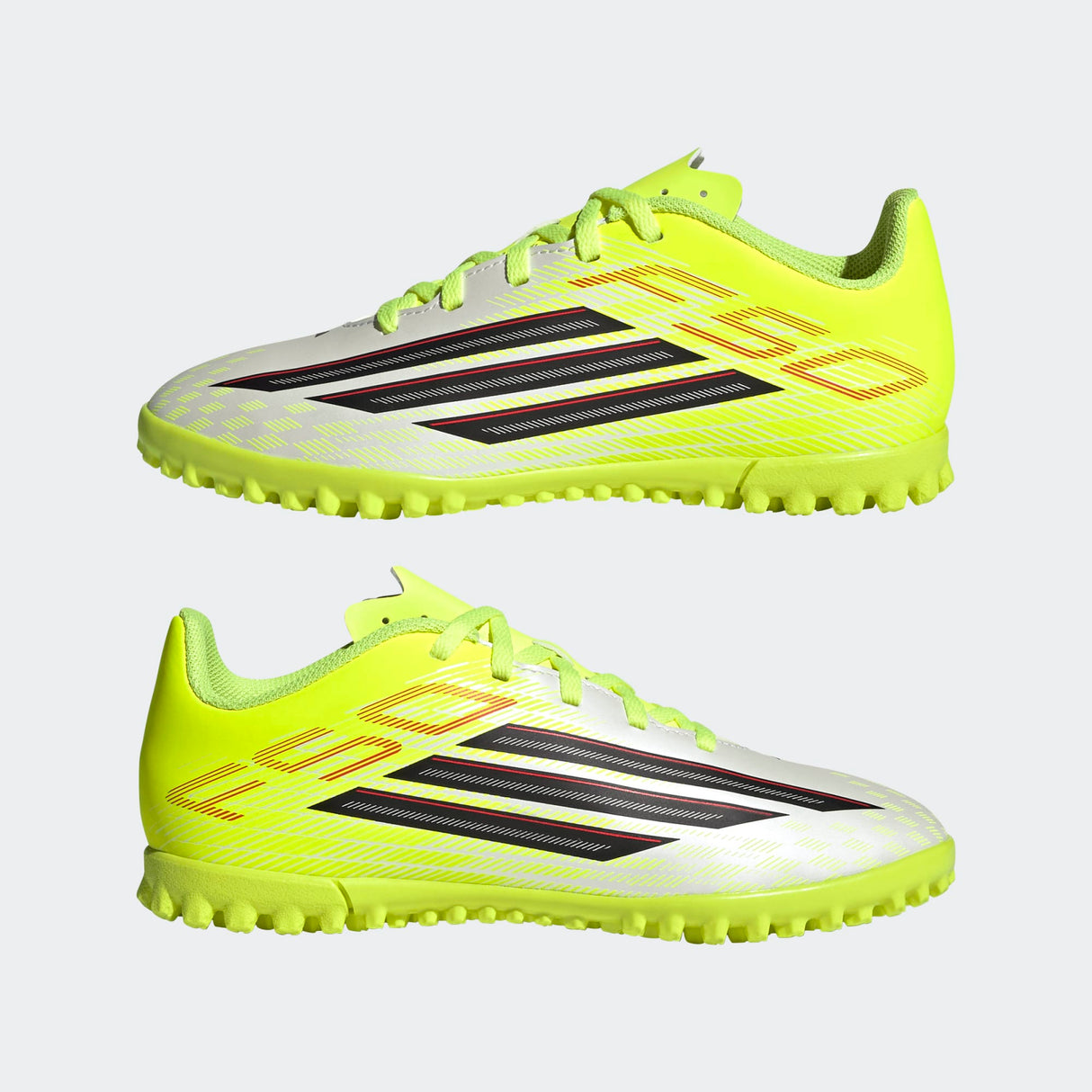 adidas F50 Club TF Turf Youth Soccer Cleats - Solar Yellow/Black/Lucid Red