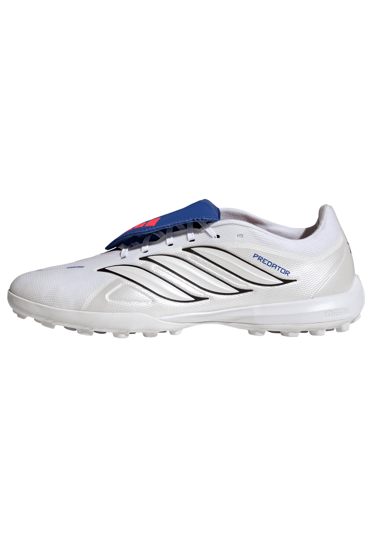 adidas Predator League Fold-Over Tongue TF Turf Men's Soccer Cleats - White/Zero Metallic/Blue