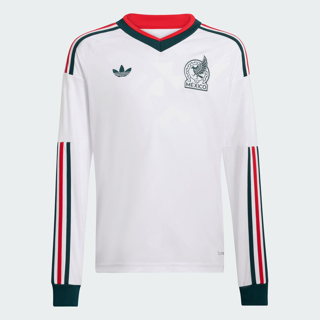 Camiseta de fútbol de manga larga de visitante adidas México para jóvenes 2026 - Blanca