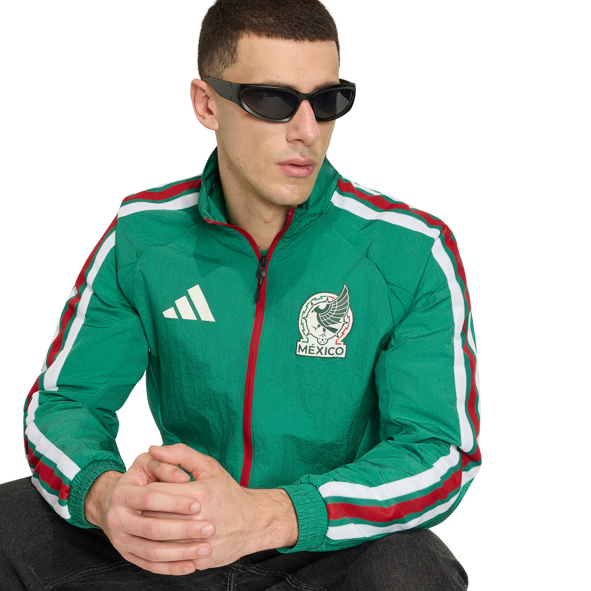 Chaqueta de Fútbol adidas México Home Anthem para Hombre - Verde/Blanco