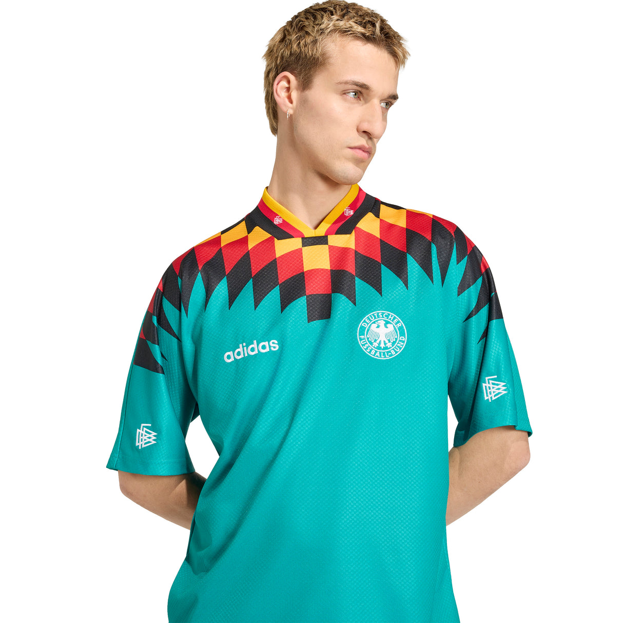 Camiseta de fútbol para hombre adidas Alemania Visitante 1994 - Verde/Negro/Rojo