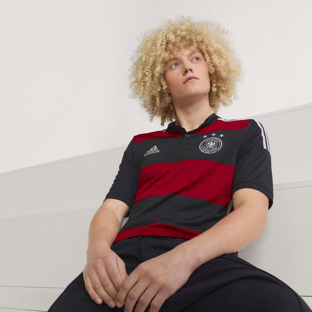 Camiseta de fútbol para hombre adidas Alemania Visitante 2014 - Negro/Rojo/Blanco
