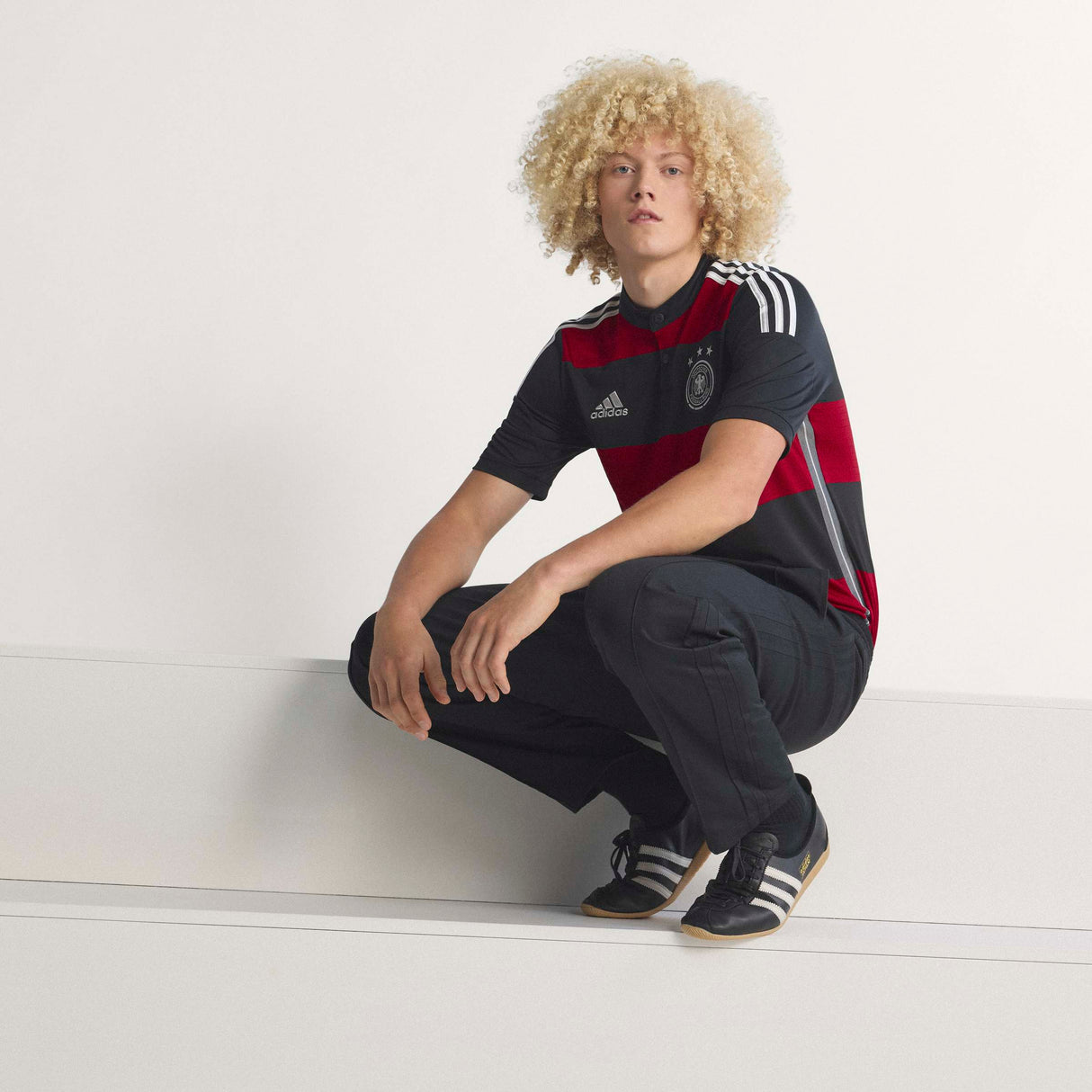 Camiseta de fútbol para hombre adidas Alemania Visitante 2014 - Negro/Rojo/Blanco