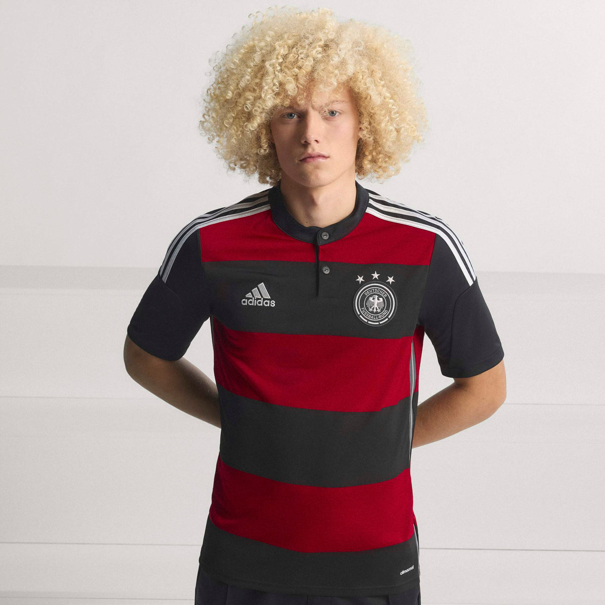 Camiseta de fútbol para hombre adidas Alemania Visitante 2014 - Negro/Rojo/Blanco
