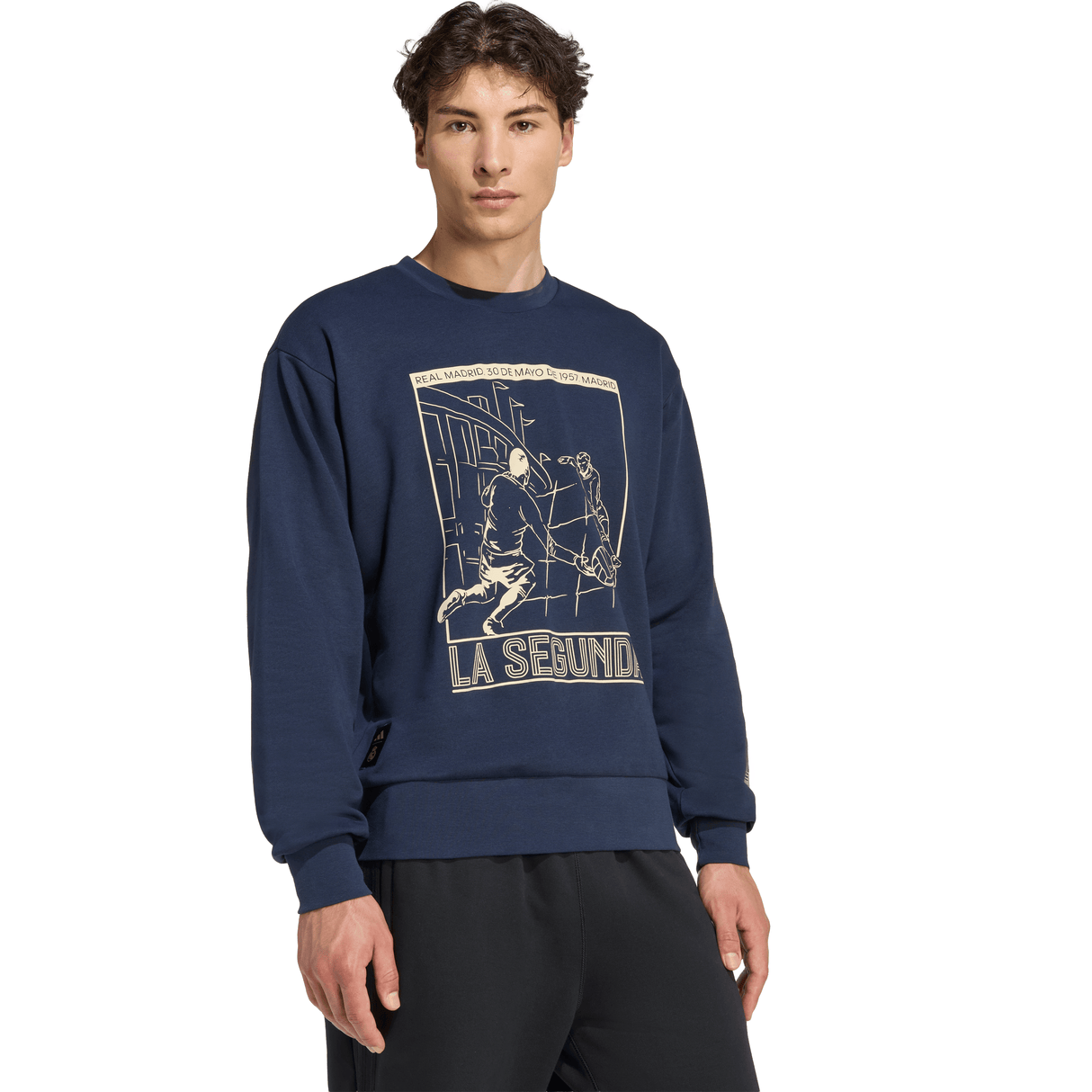 adidas Real Madrid Heritage Crew Men's Sweat - Navy