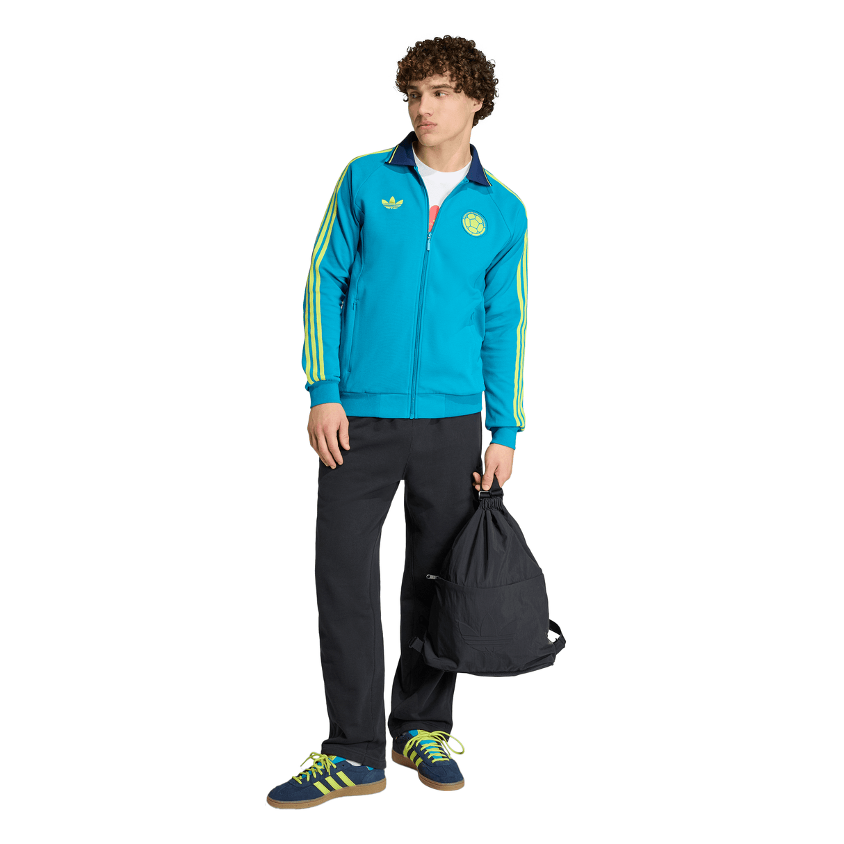 adidas Colombia Away Anthem Men's Soccer Jacket - Turquoise