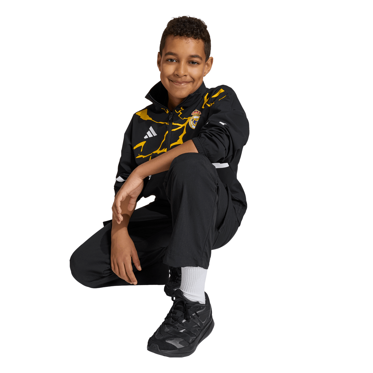 adidas Real Madrid Avengers Z.N.E Anthem Youth Soccer Jacket - Black