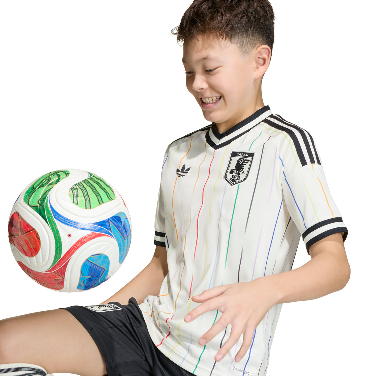 adidas Japan Away Youth Soccer Jersey 2026 - White/Black