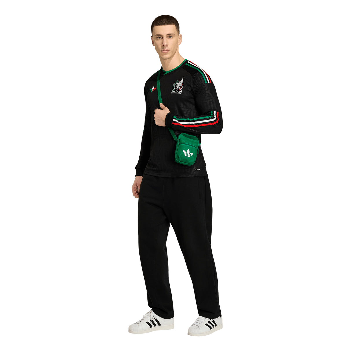adidas Mexico Third Long Sleeve Men's Soccer Jersey 26 - Black