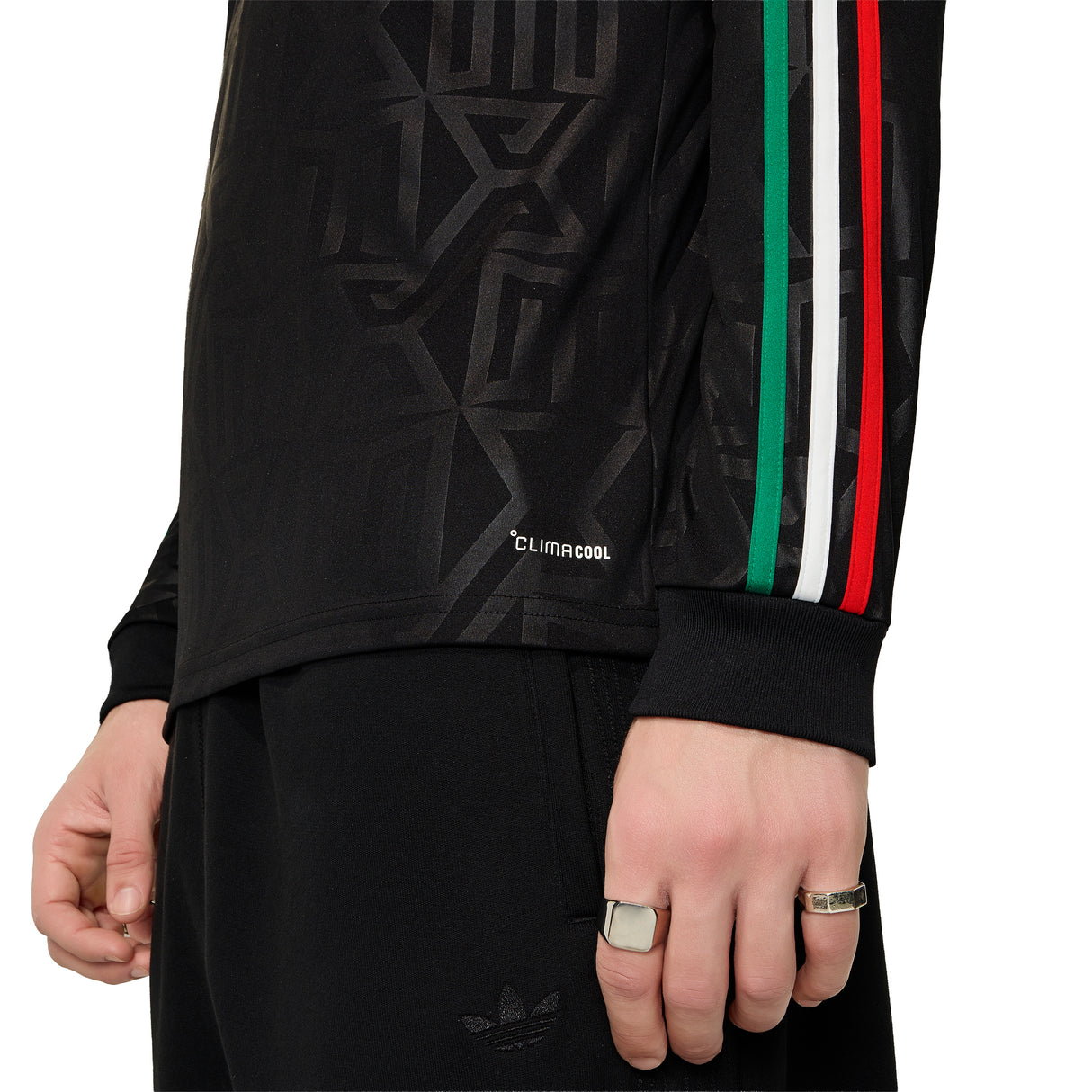 adidas Mexico Third Long Sleeve Men's Soccer Jersey 26 - Black