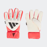 adidas Predator Match Fingersave Goalkeeper Soccer Gloves - White/Red/Black