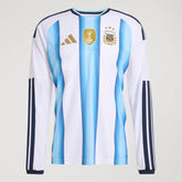 adidas Argentina Home Authentic Long Sleeve Men's Soccer Jersey 26 - White/Blue