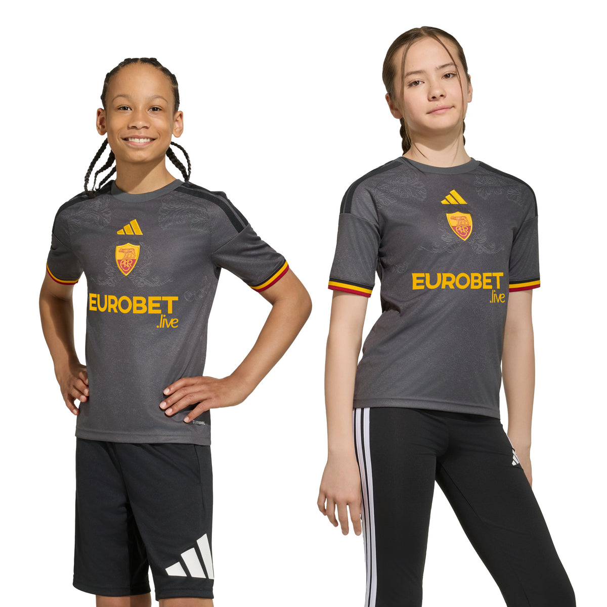 adidas AS Roma Third Youth Soccer Jersey 26/27 - Grey
