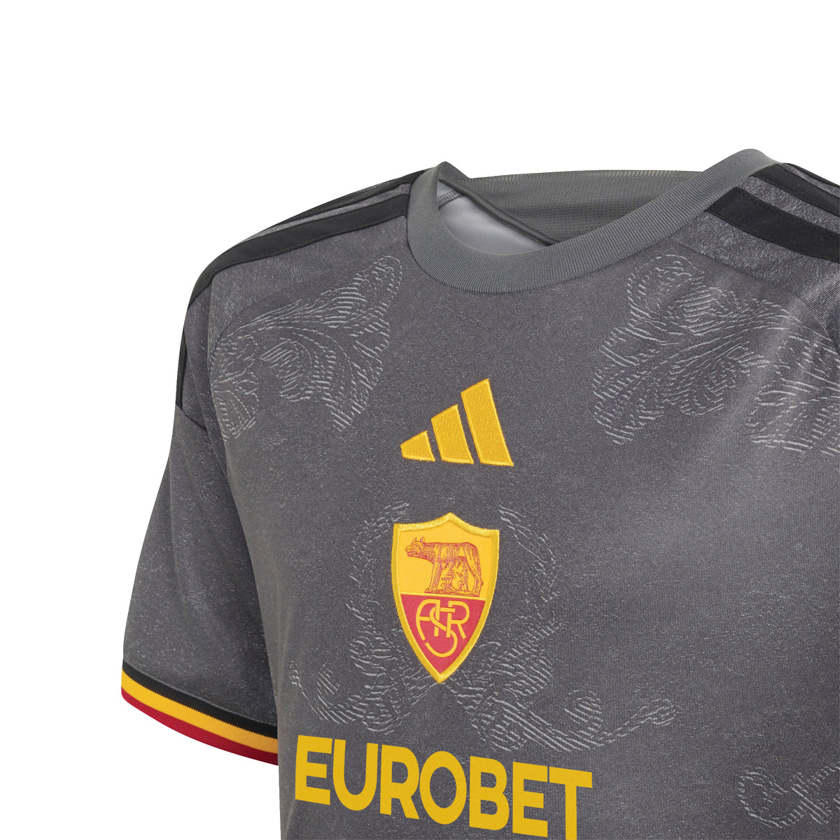 adidas AS Roma Third Youth Soccer Jersey 26/27 - Grey