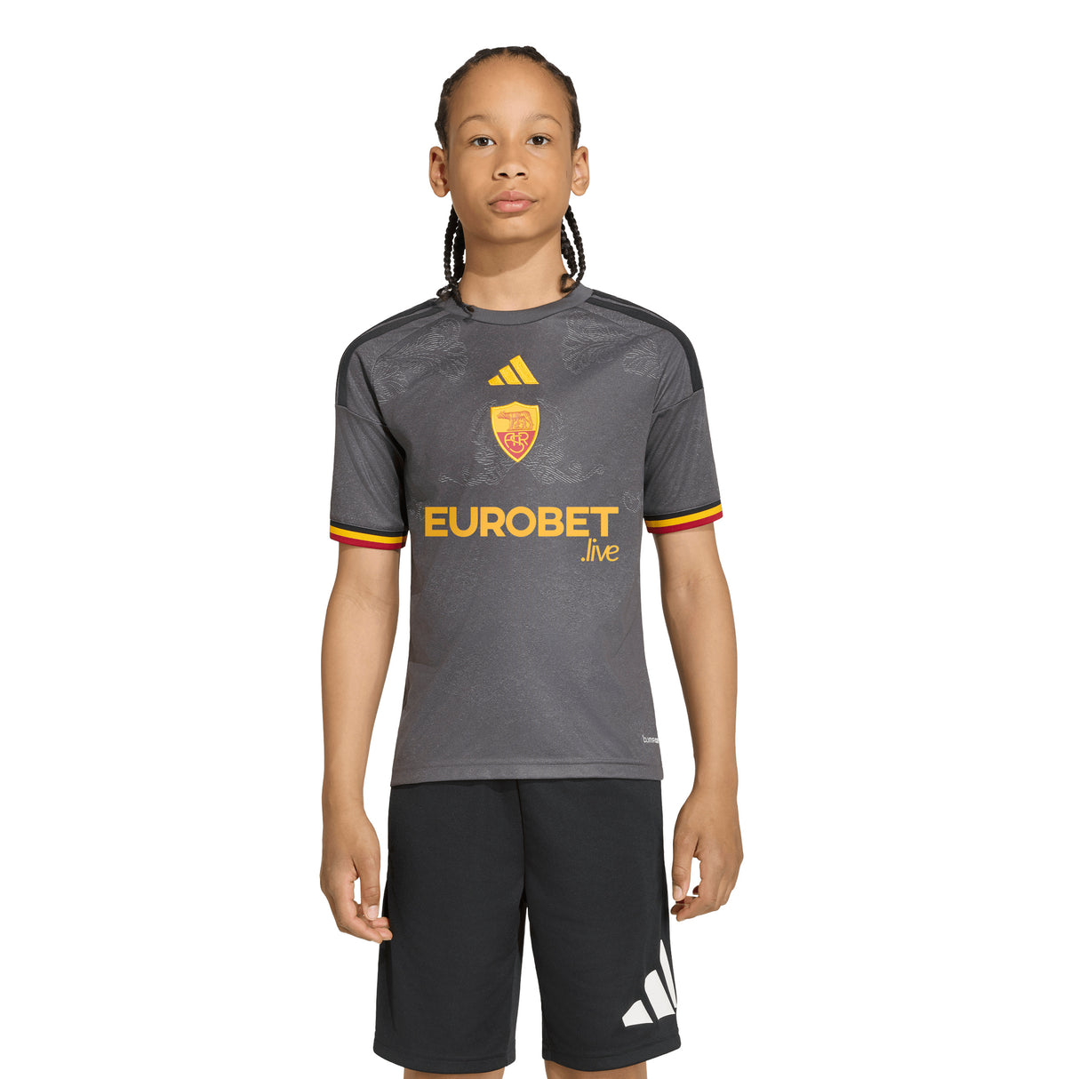adidas AS Roma Third Youth Soccer Jersey 26/27 - Grey