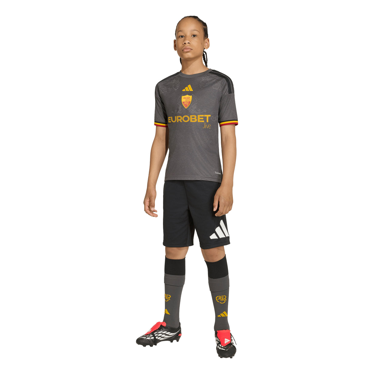 adidas AS Roma Third Youth Soccer Jersey 26/27 - Grey