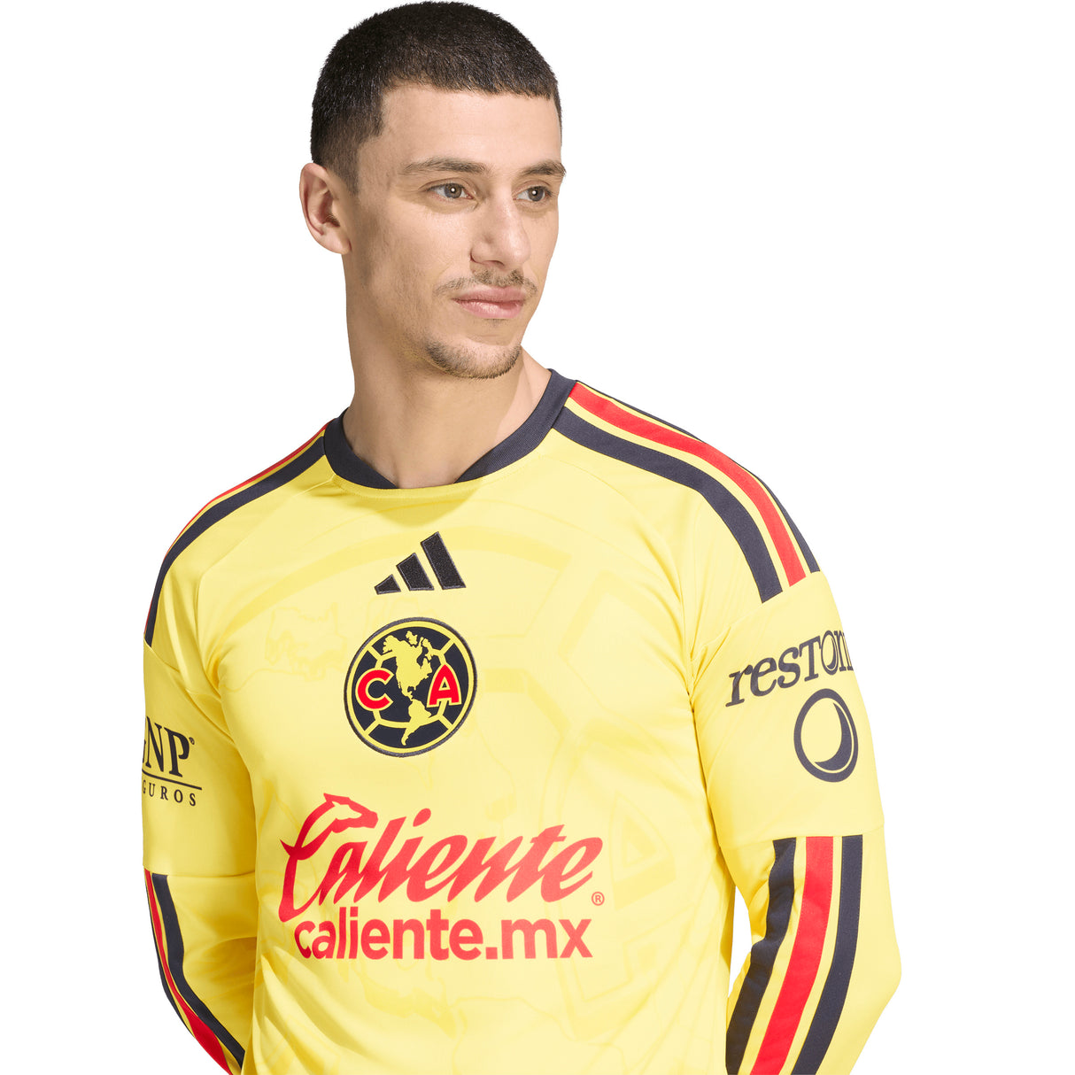 adidas Club America Home Long Sleeve Men's Soccer Jersey 26/27 - Yellow