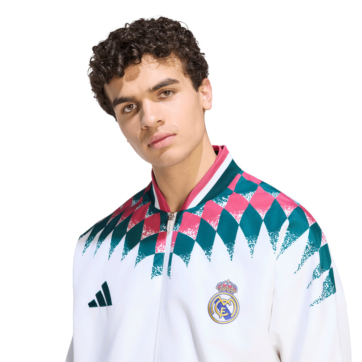 adidas Real Madrid Stadium Men's Soccer Track Top - White/Black