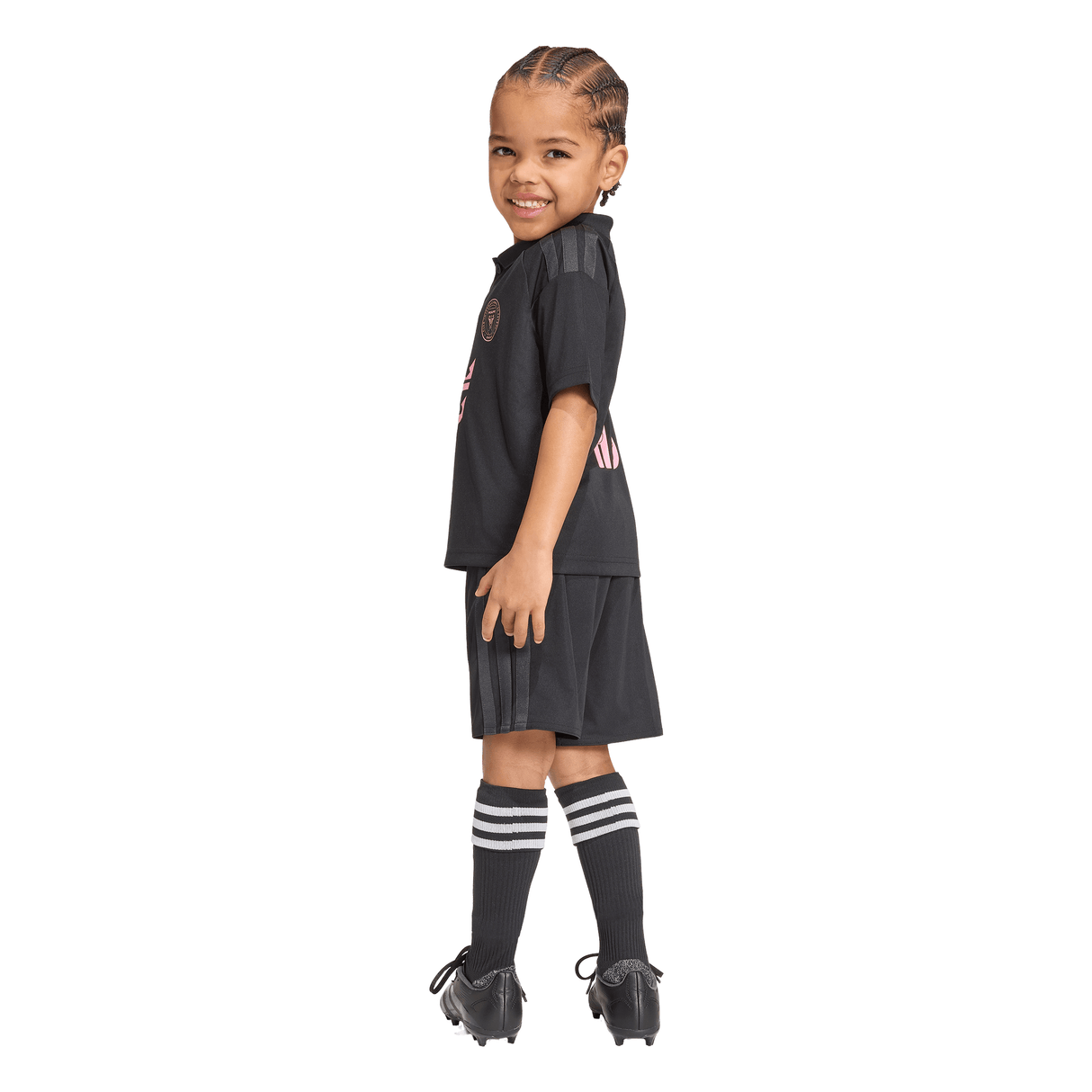 adidas Inter Miami CF Away Youth Soccer Mini Kit 26/27 - Black/Pink