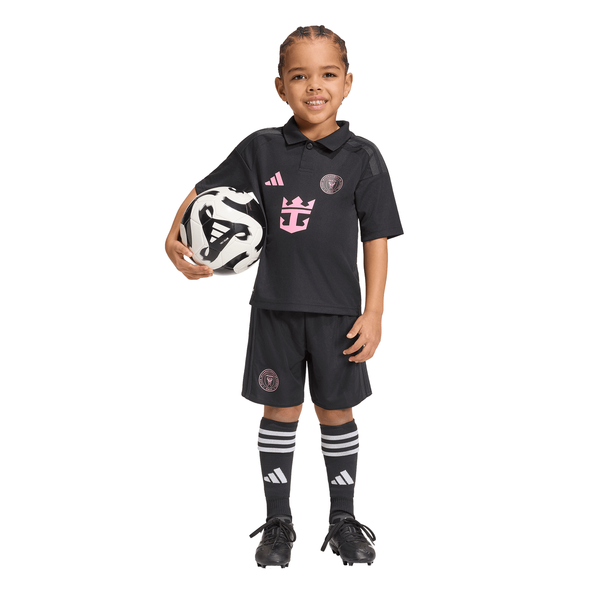 adidas Inter Miami CF Away Youth Soccer Mini Kit 26/27 - Black/Pink