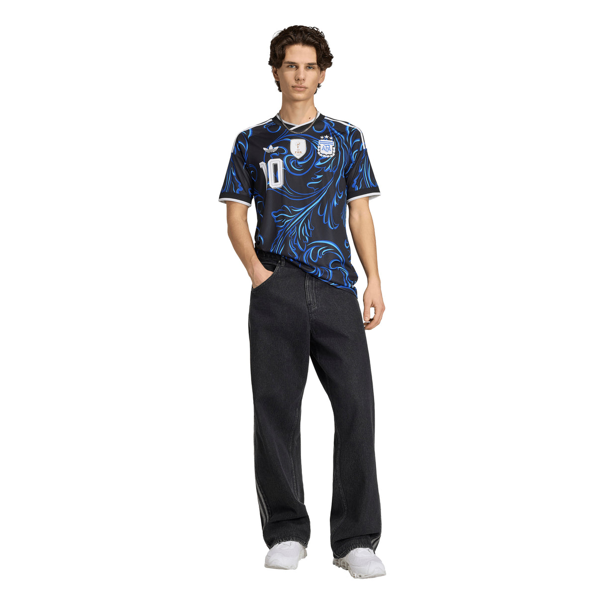 adidas Argentina Away Messi Men's Soccer Jersey 2026 - Black/Blue