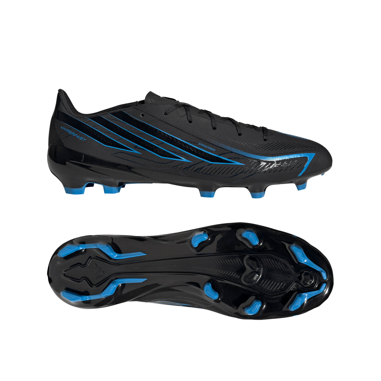 adidas F50 Hyperfast League Firm Ground Men's Soccer Cleats - Black/Black/Blue