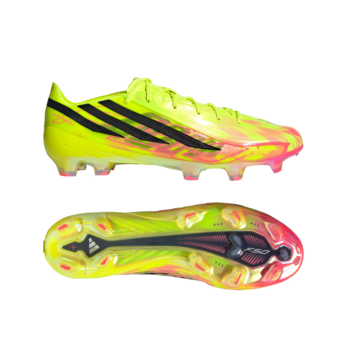 Botas de fútbol para hombre adidas F50 Hyperfast Elite Firm Ground - Amarillo/Negro
