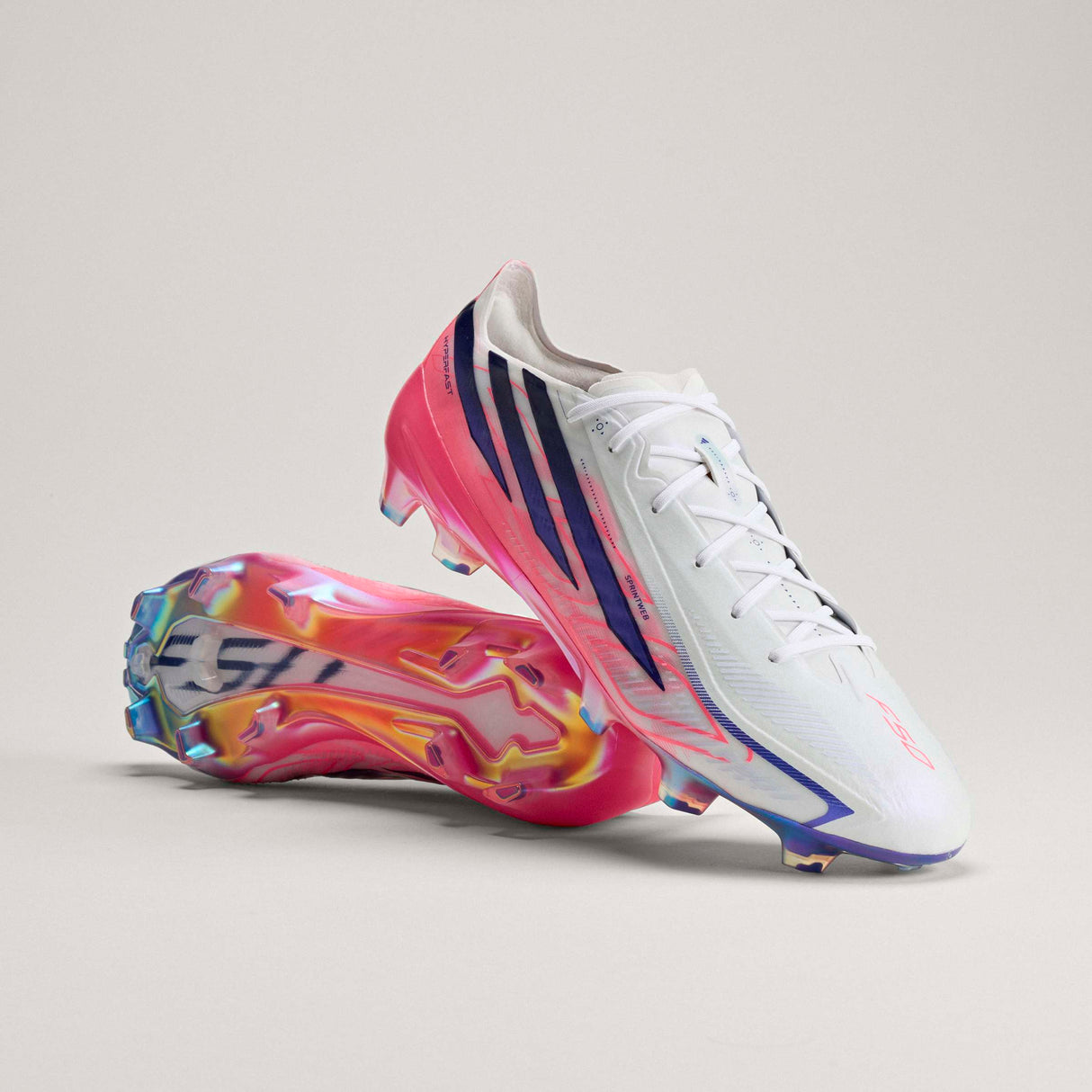 adidas F50 Hyperfast Elite Firm Ground Men's Soccer Cleats - White/Purple