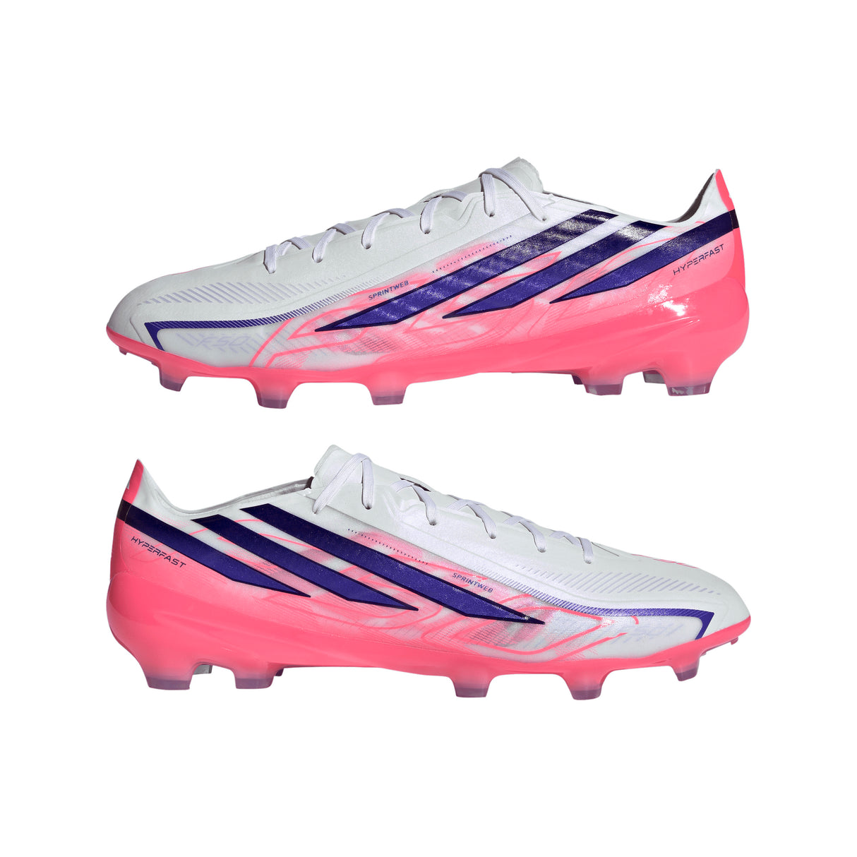 adidas F50 Hyperfast Pro Firm Ground Men's Soccer Cleats - White/Purple