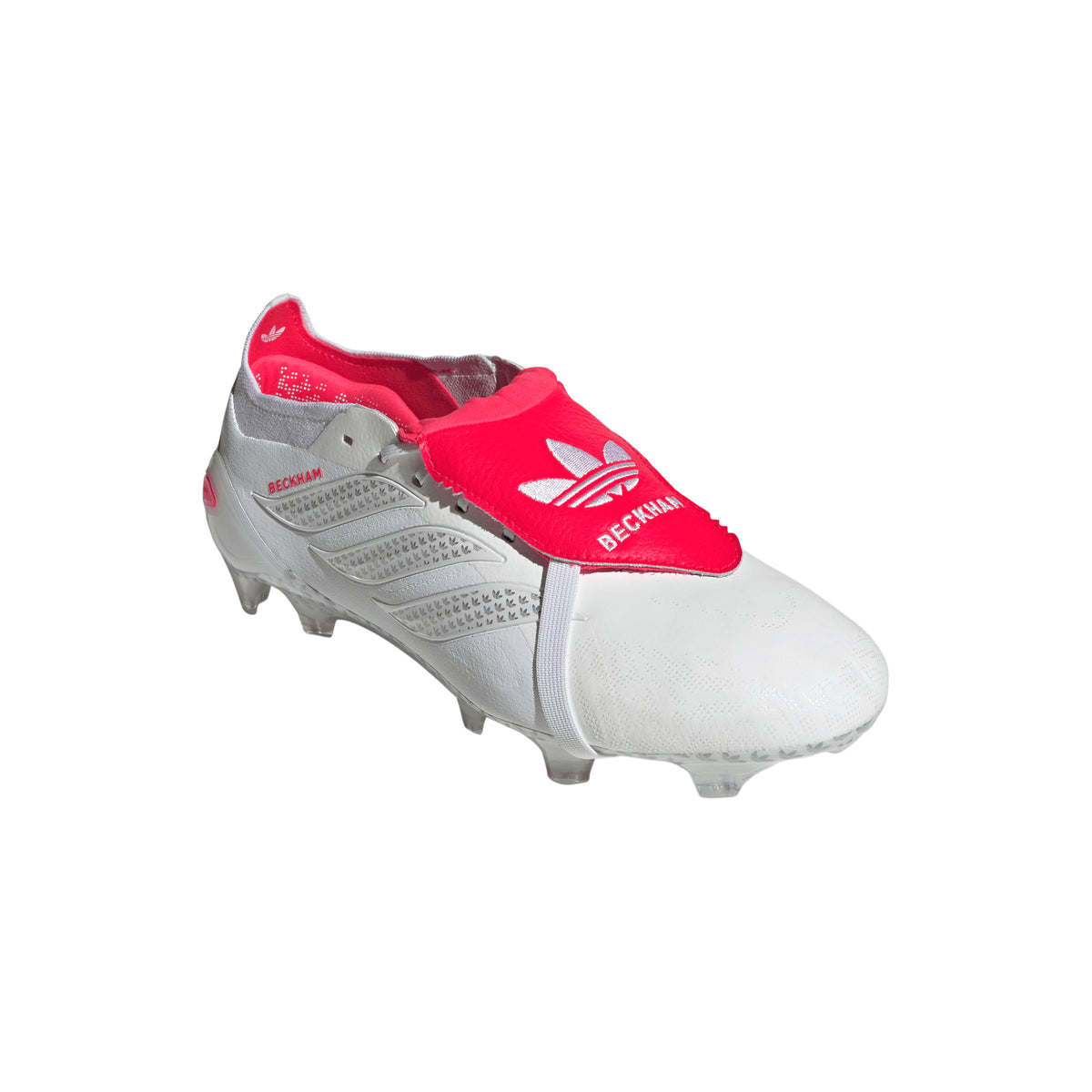 adidas Predator Elite Fold-Over Tongue FG Firm Ground David Beckham Men's Soccer Cleats - White/Silver/Red