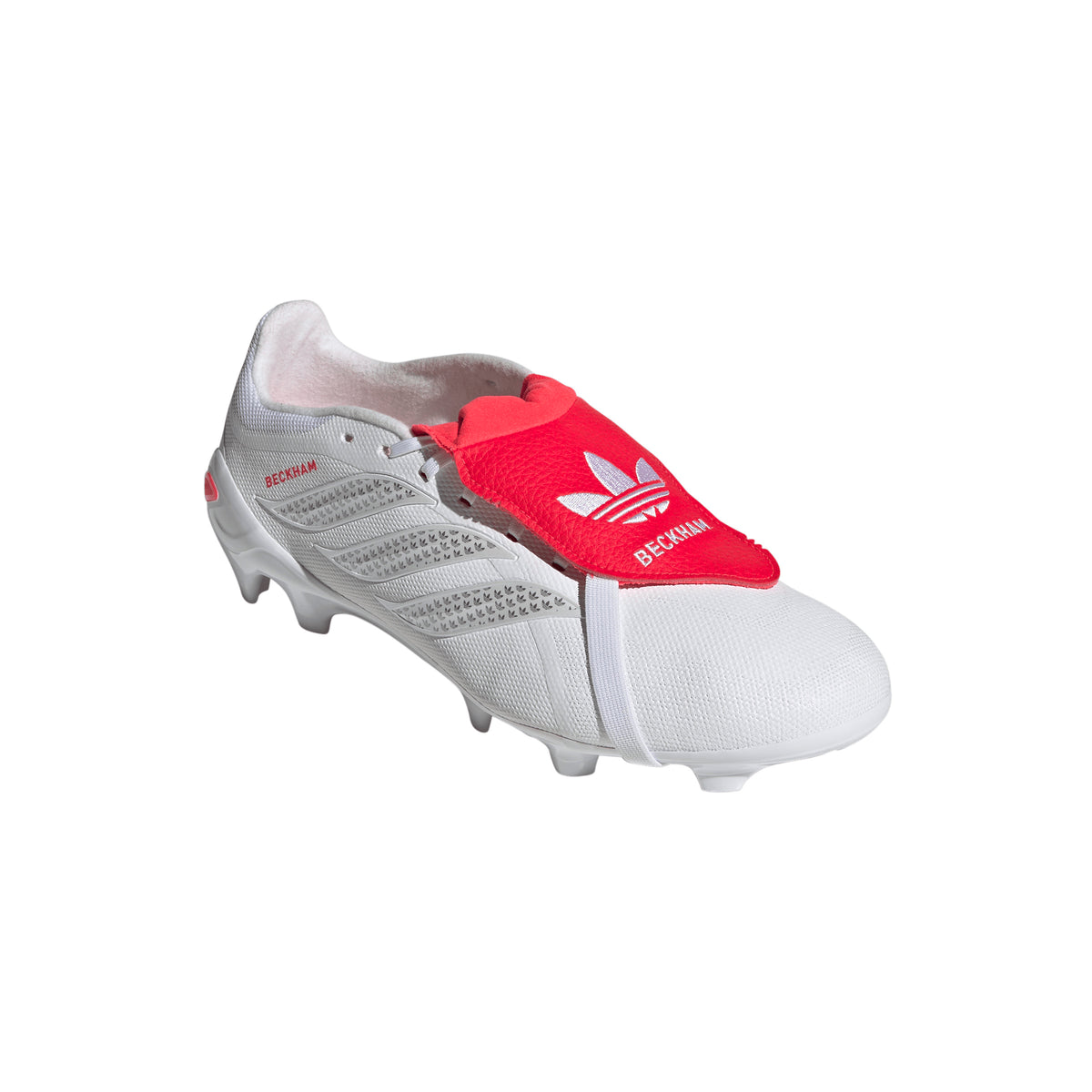 adidas Predator League Fold-Over Tongue FG Firm Ground Men's Soccer Cleats - White/Silver/Red