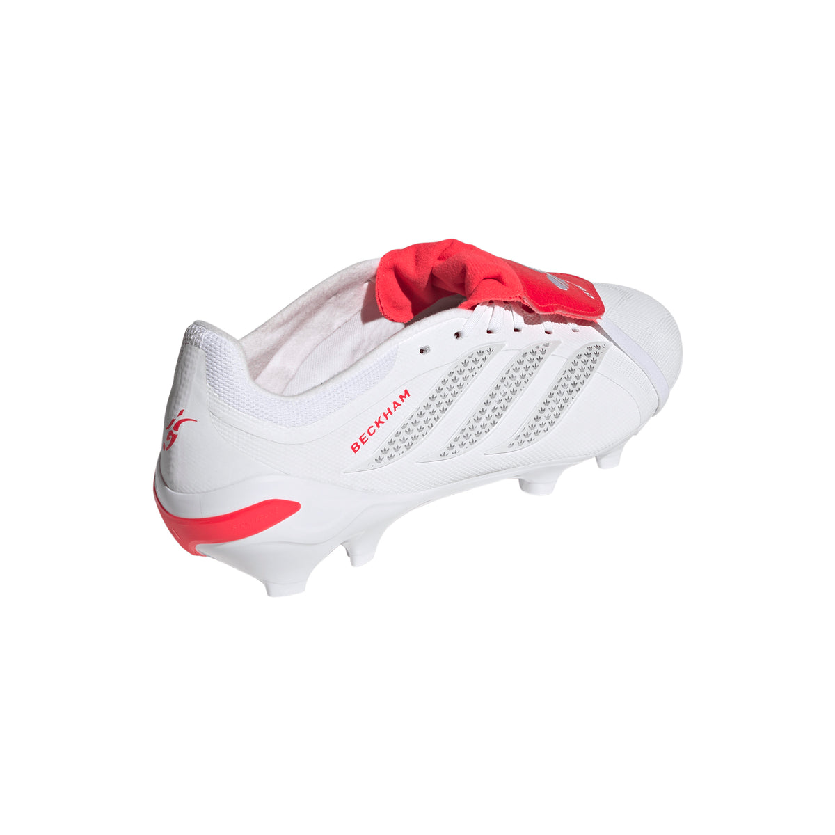 adidas Predator League Fold-Over Tongue FG Firm Ground Men's Soccer Cleats - White/Silver/Red