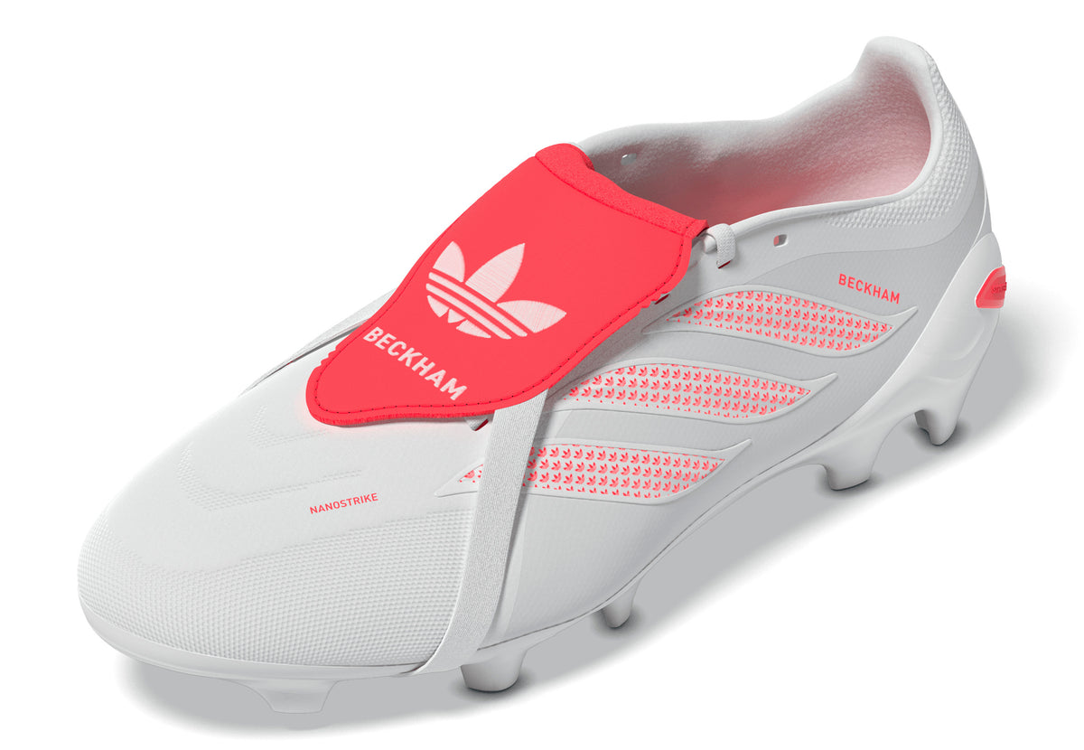 adidas Predator League Fold-Over Tongue FG Firm Ground Men's Soccer Cleats - White/Silver/Red