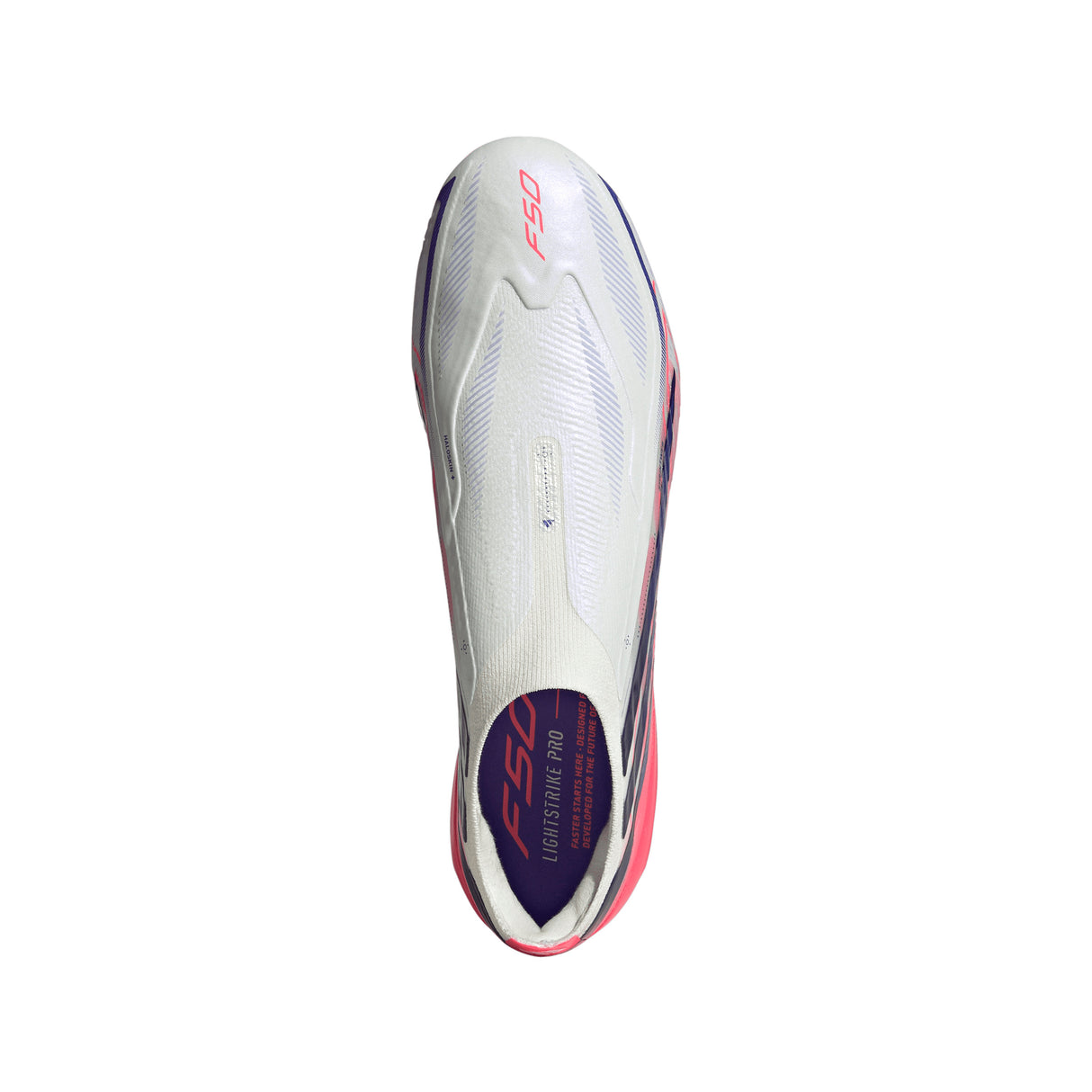 adidas F50 Hyperfast Elite Laceless Firm Ground Men's Soccer Cleats - White/Purple