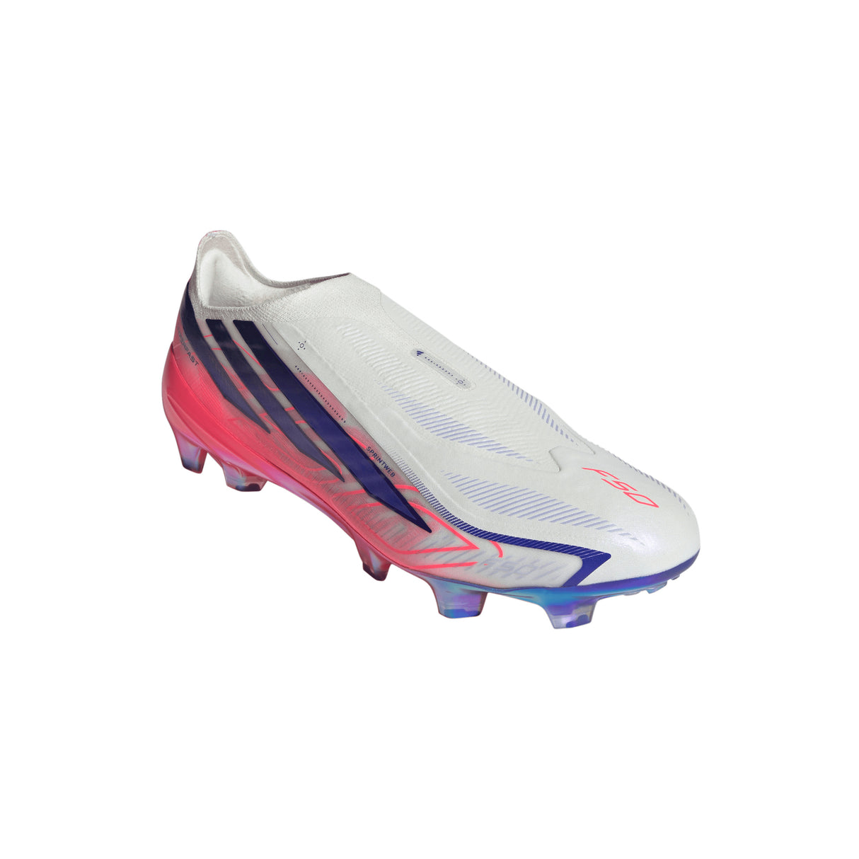 adidas F50 Hyperfast Elite Laceless Firm Ground Men's Soccer Cleats - White/Purple